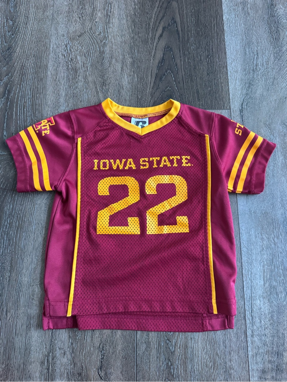 Iowa State cyclones Youth Football Jersey Shirt - Cardinal & Gold Child Size 3T